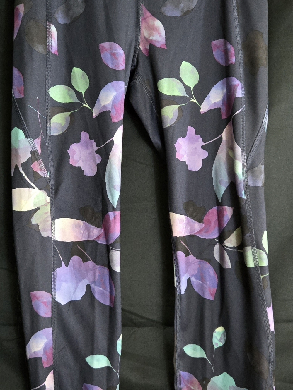 All In MotionWoman's Floral Print Active Leggings - Purple Pastel Multicolor#705